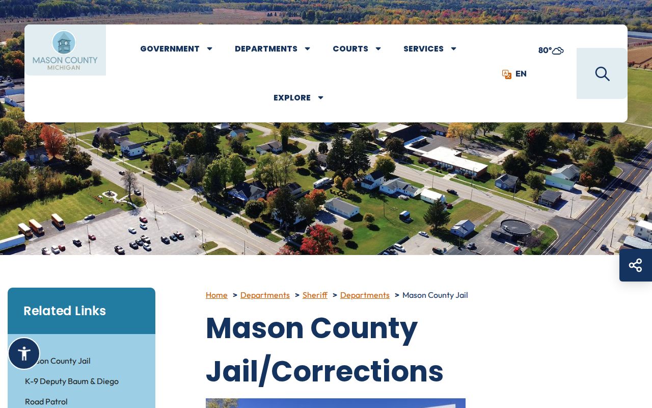 Mason County arrest booking at the county jail