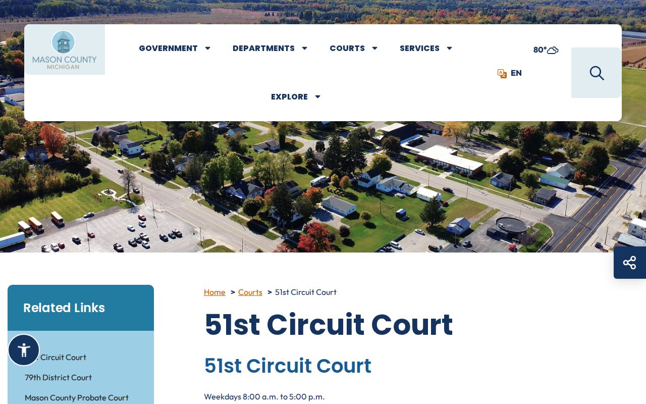 Mason County court case records at the 51st Circuit Court